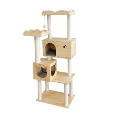 RAKU 木製キャットタワー 大型猫用