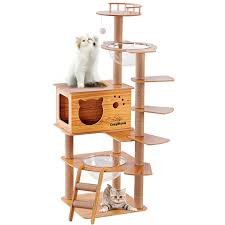 キャットタワー 宇宙船ボウル付き 高さ143cm