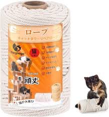 ヤンバガ キャットタワーロープ 6mm 白綿縄