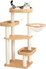 「PETTIFUL 木製キャットタワー - おしゃれな大型猫用」